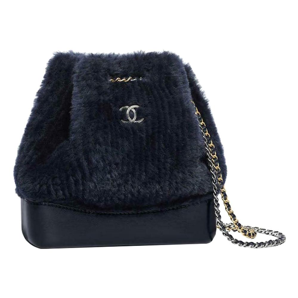 Chanel Gabrielle Small Shearling Trimmed Aged Calfskin Backpack