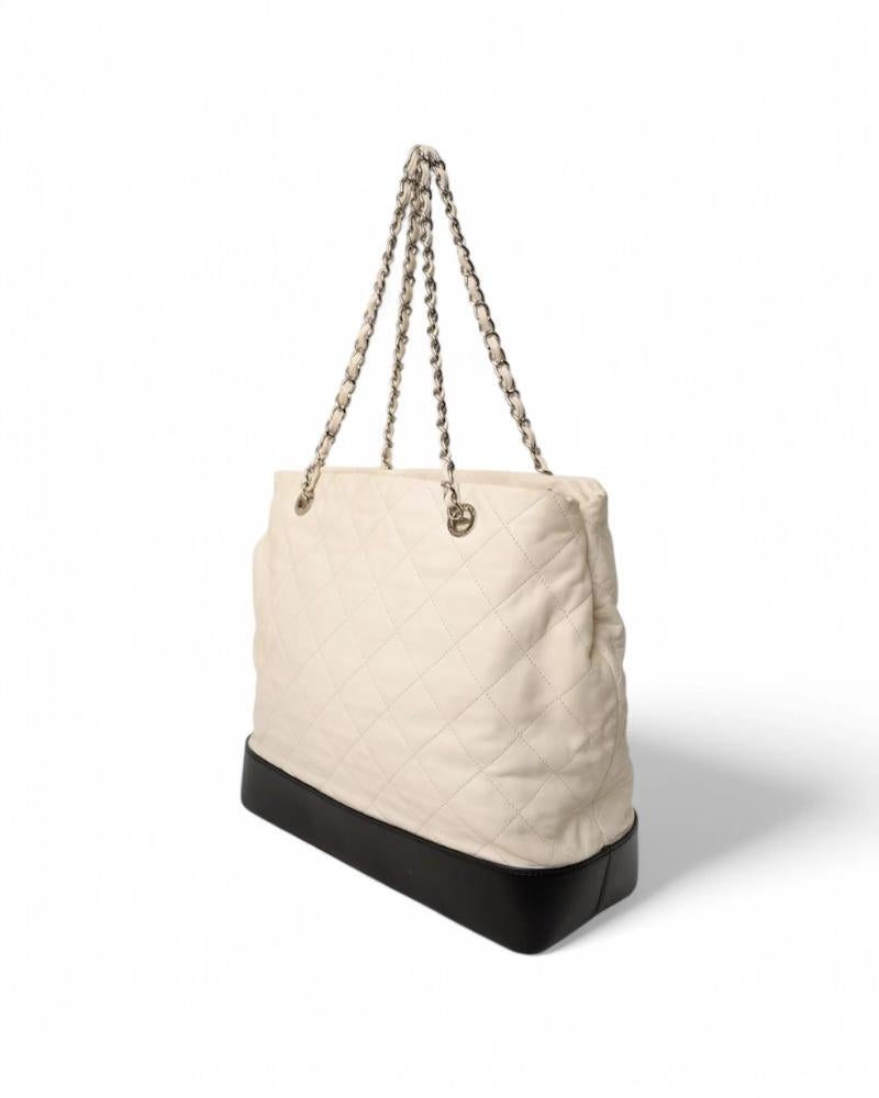 Chanel Gabrielle Tote Large Bicolor White For Sale 1