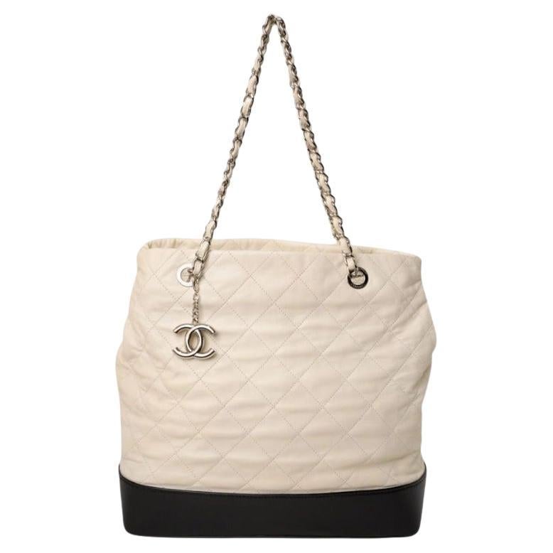 Chanel Gabrielle Tote Large Bicolor White For Sale