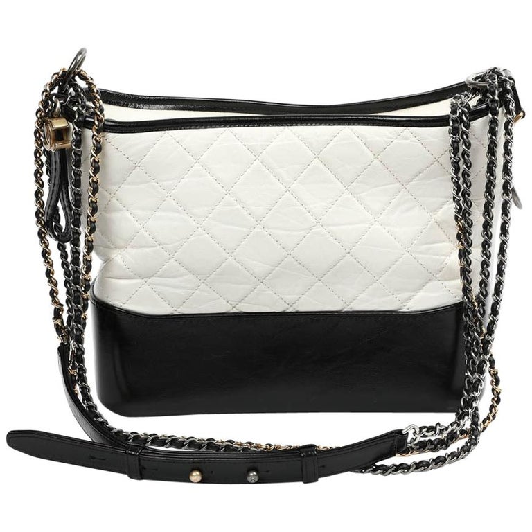 Chanel Gabrielle Bag Small - Blk & Wht