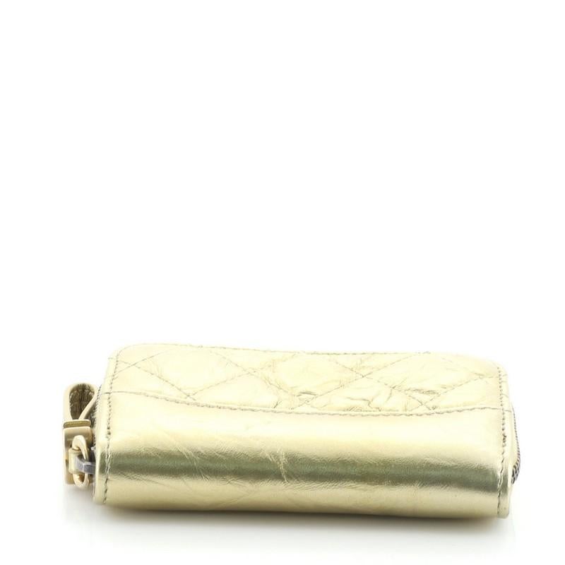 chanel zipped coin purse gold