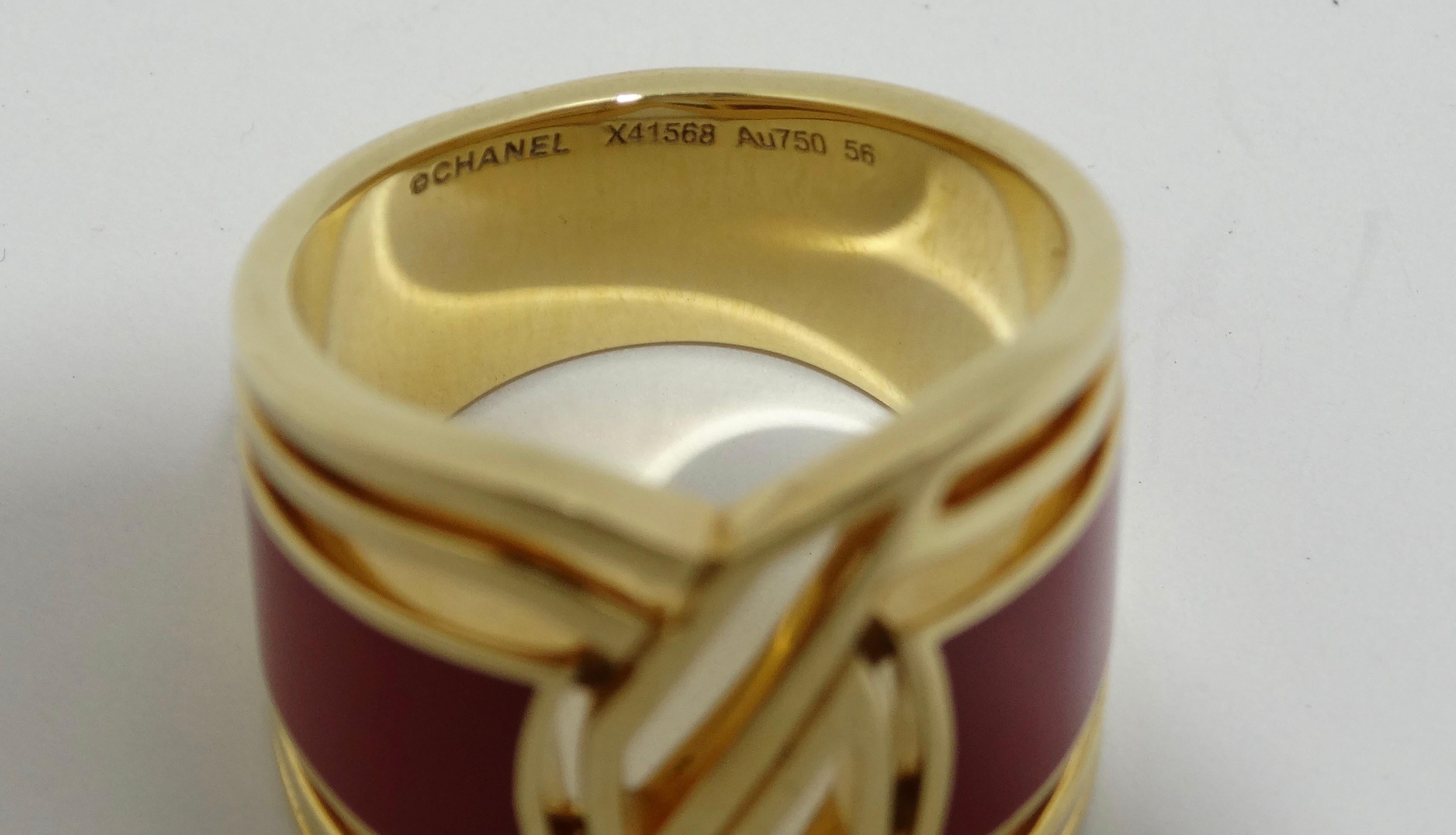 Chanel Gallery Collection HyCeram 18k Gold Ring For Sale 1