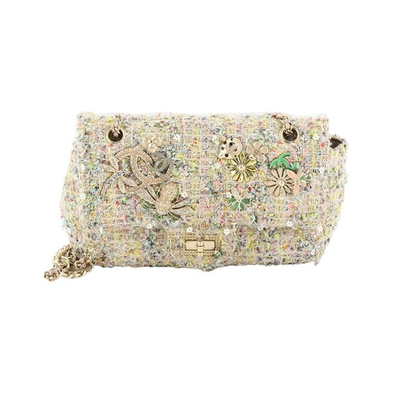 Chanel Garden Charms Reissue 2.55 Flap Bag Tweed 224 at 1stDibs