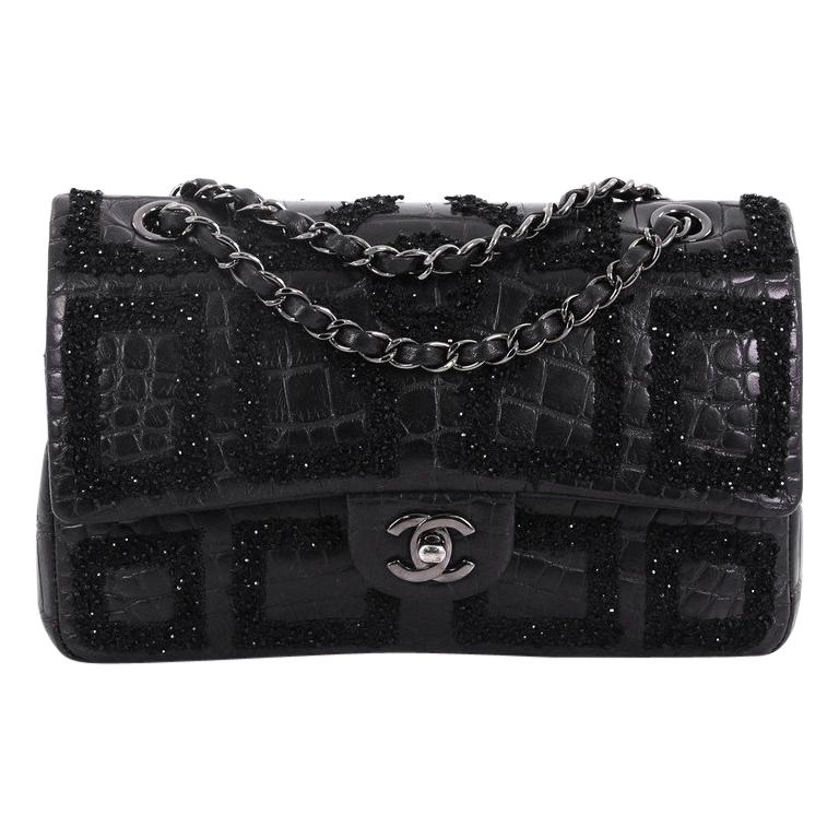 Chanel Garden of Versailles Classic Double Flap Bag Sequin Embellished Alligator