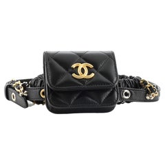 Chanel Garter Thigh Bag with Chains Quilted Lambskin Micro