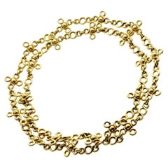 Chanel Edelstein 18k Gelbgold Vintage Sautoir Kette Halskette