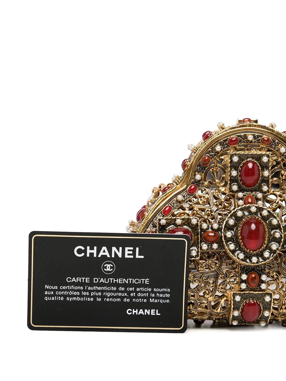 Brown Chanel Gemstone-embellished Clutch Bag  