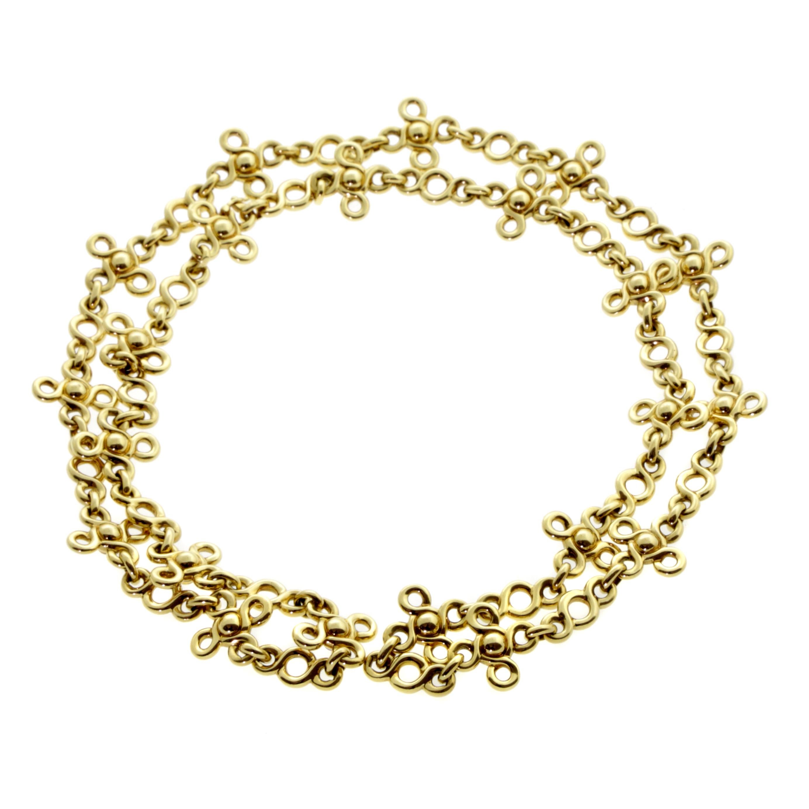 Chanel Edelstein Gold Sautoir Halskette Damen im Angebot