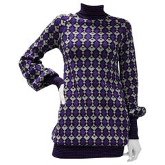 CHANEL Geometric Knitted Sweater Dress Tunic