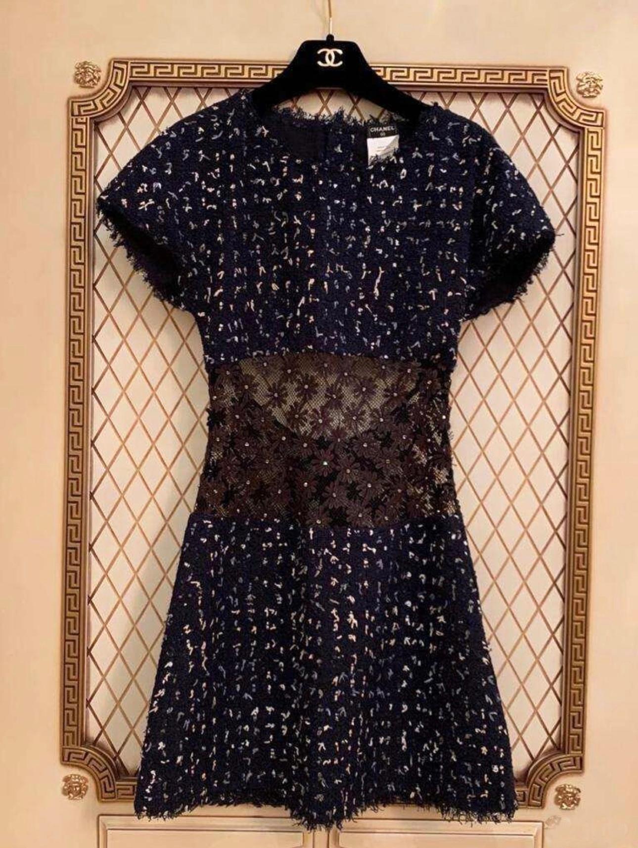 Chanel Georgia Jagger Style Ad Campaign Tweed Dress For Sale 3