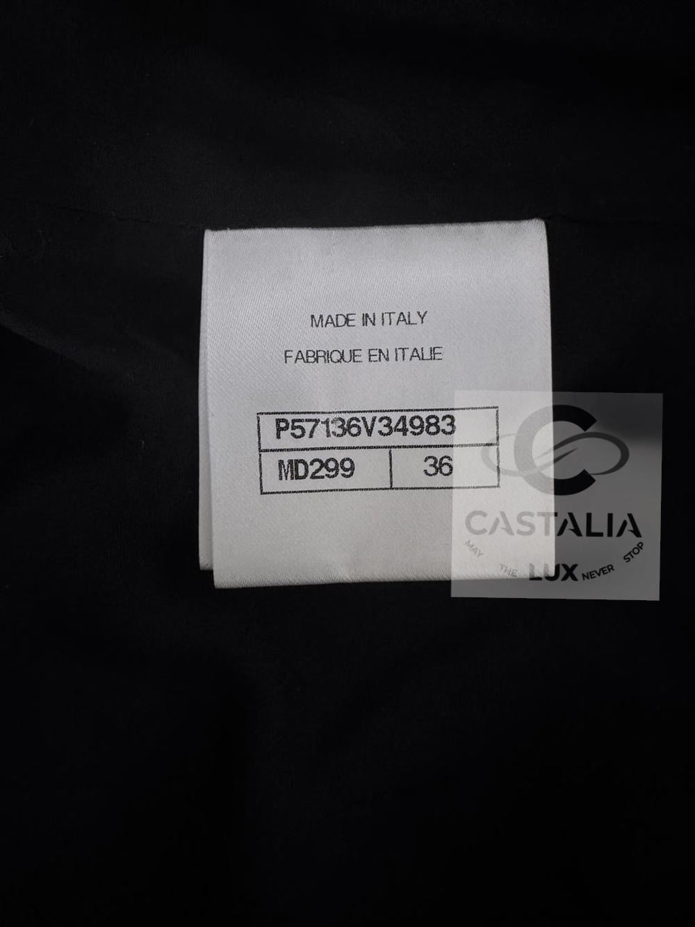 Chanel Georgia Jagger Giacca in tweed nero 36 FR in vendita 13