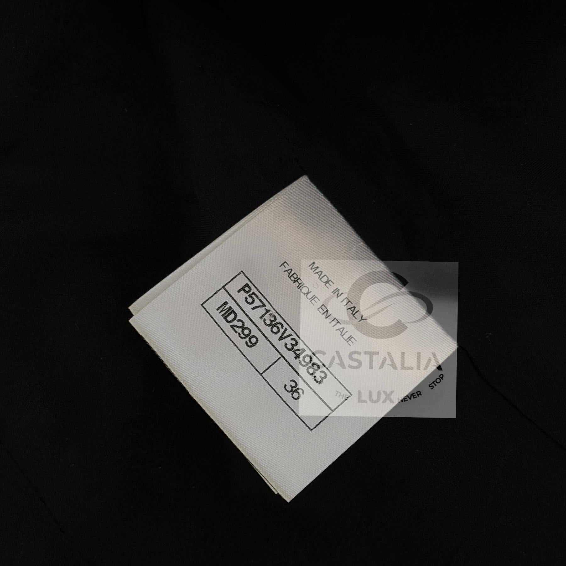 CHANEL Georgia Jagger Style Black Tweed Jacket 36 FR For Sale 15