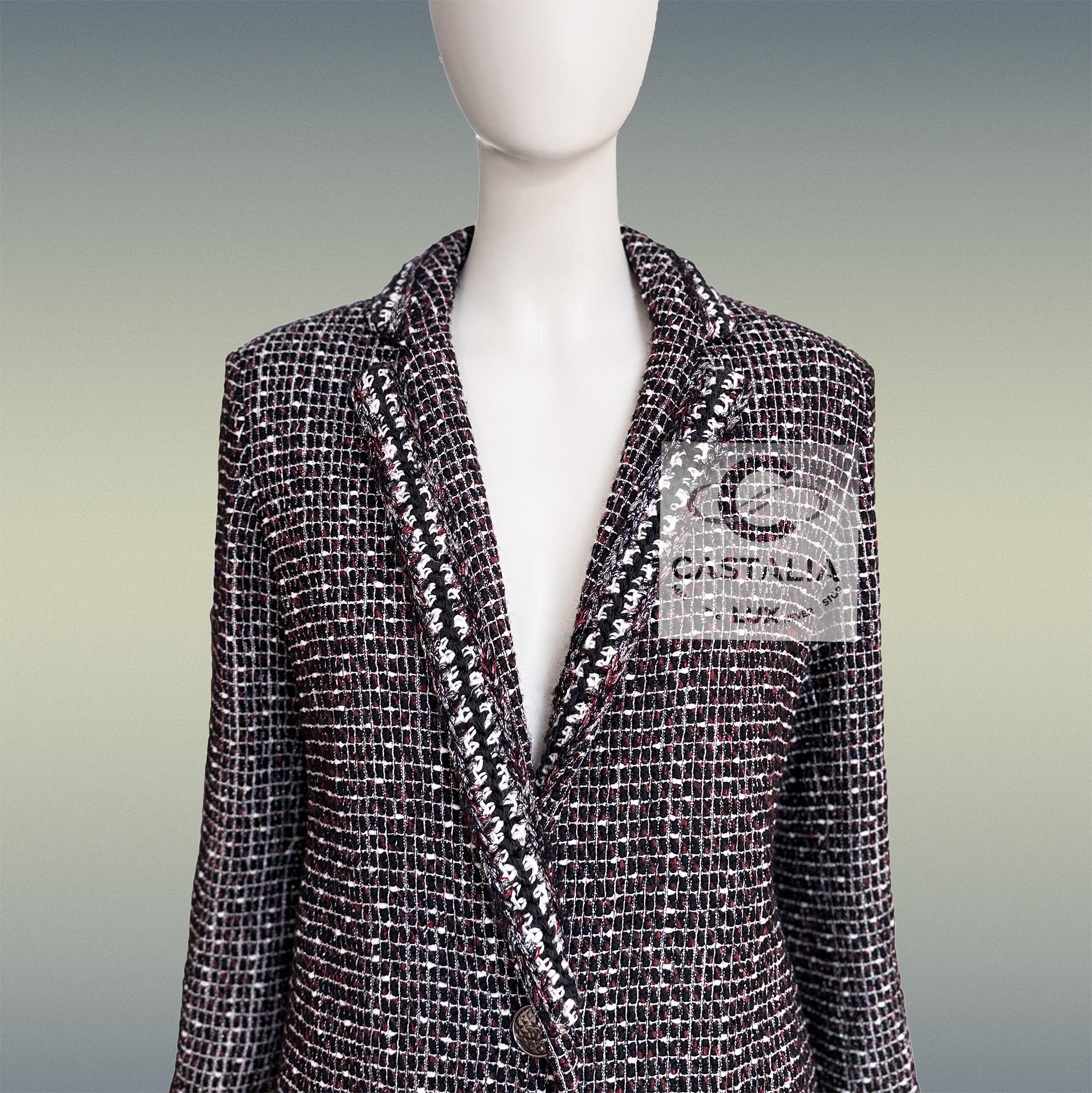 Chanel Georgia Jagger Giacca in tweed nero 36 FR in vendita 4