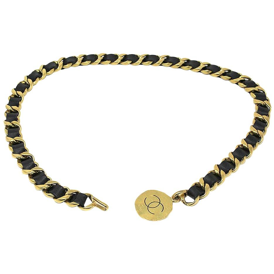 Chanel GHW Black Lambskin Vintage Chain Belt