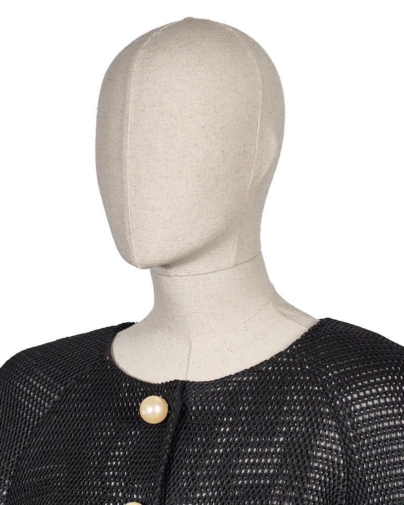 Chanel Giacca Traforata Perle Nera im Zustand „Hervorragend“ im Angebot in Torre Del Greco, IT