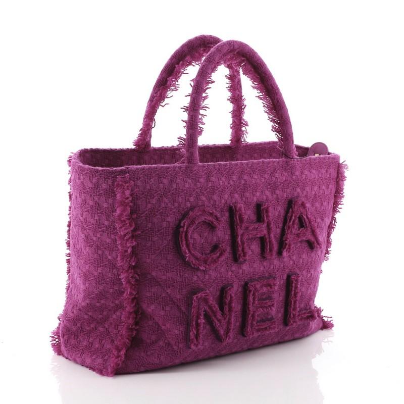 chanel tweed shopping bag
