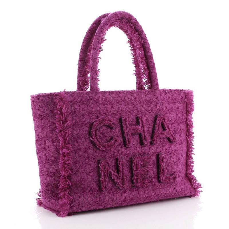 Chanel tweed shop shopping bag