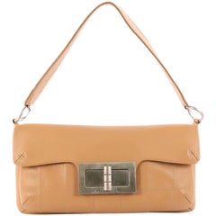 Chanel Giant Mademoiselle Lock Shoulder Bag Quilted Leather Small