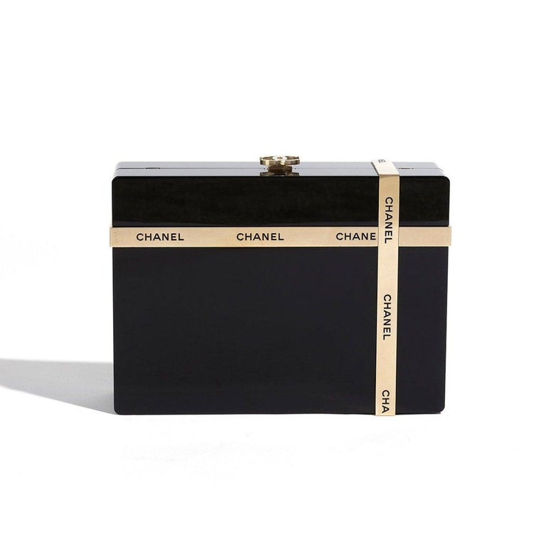 Chanel Gift Box Minaudière Black Plexiglass GHW For Sale at 1stDibs
