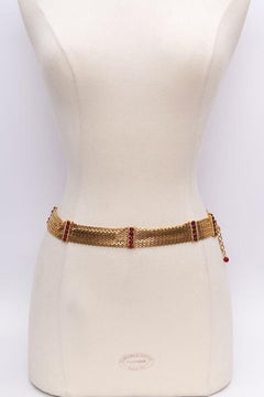 Chanel Gilded Metal and Glass Paste Belt Spring Collection, 1996
