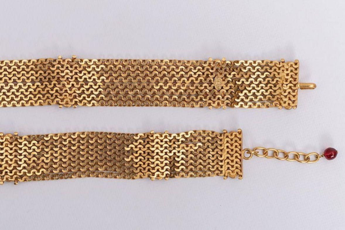 Chanel Gilded Metal and Glass Paste Belt Spring Collection, 1996 For Sale 1