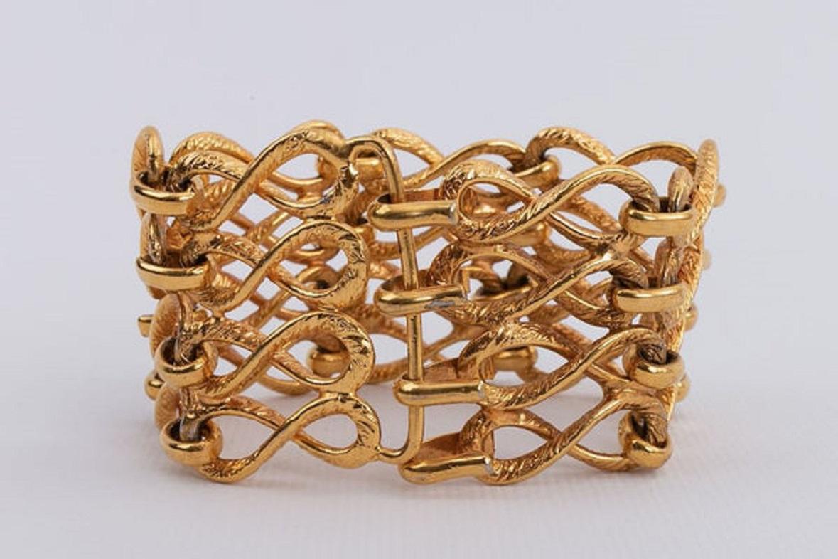 Women's Chanel Gilded Metal Articulated Bracelet For Sale
