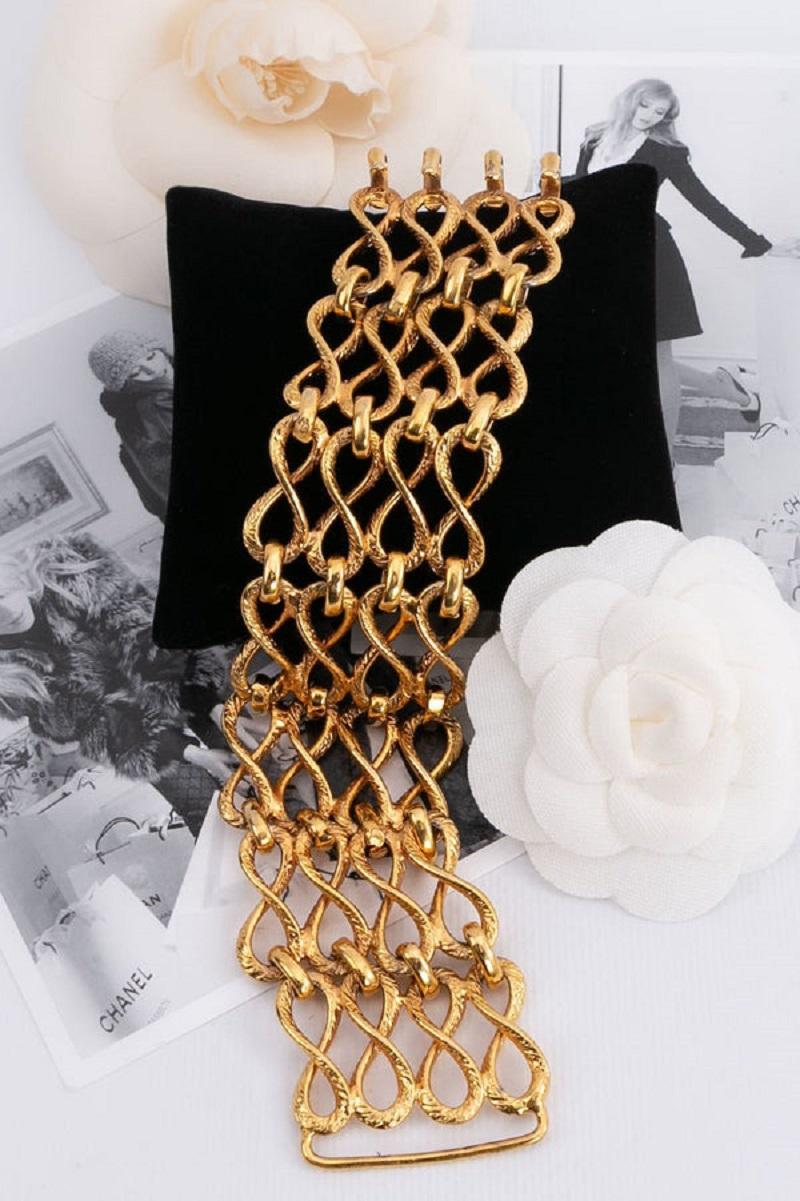 Chanel Gilded Metal Articulated Bracelet For Sale 5
