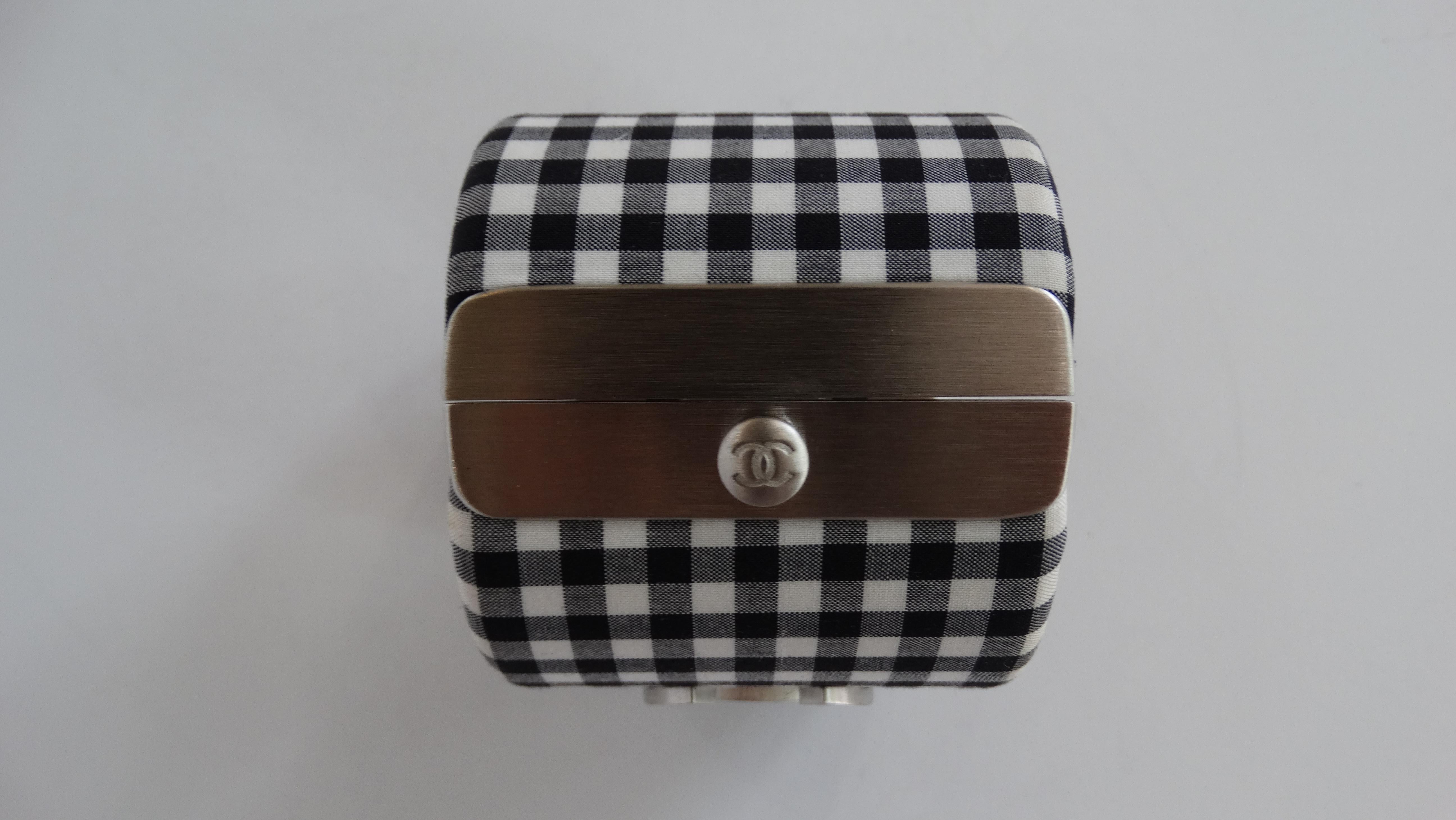 Chanel Gingham Resin CC Cuff circa 2011 2