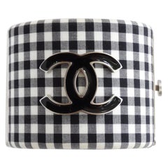 Chanel Gingham Resin CC Cuff circa 2011