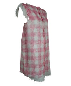 Chanel Gingham Tweed Sheath Dress 42/10 2011