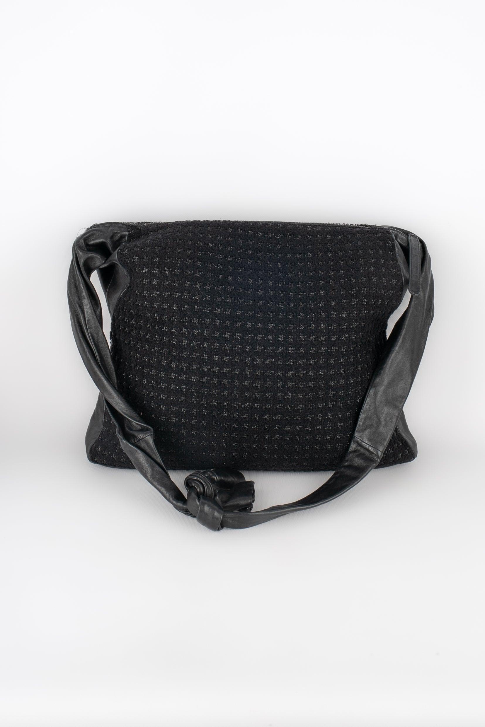 Chanel Girl Bag with Black Tweed, Lurex and Lamb Leather, 2014 For Sale 1