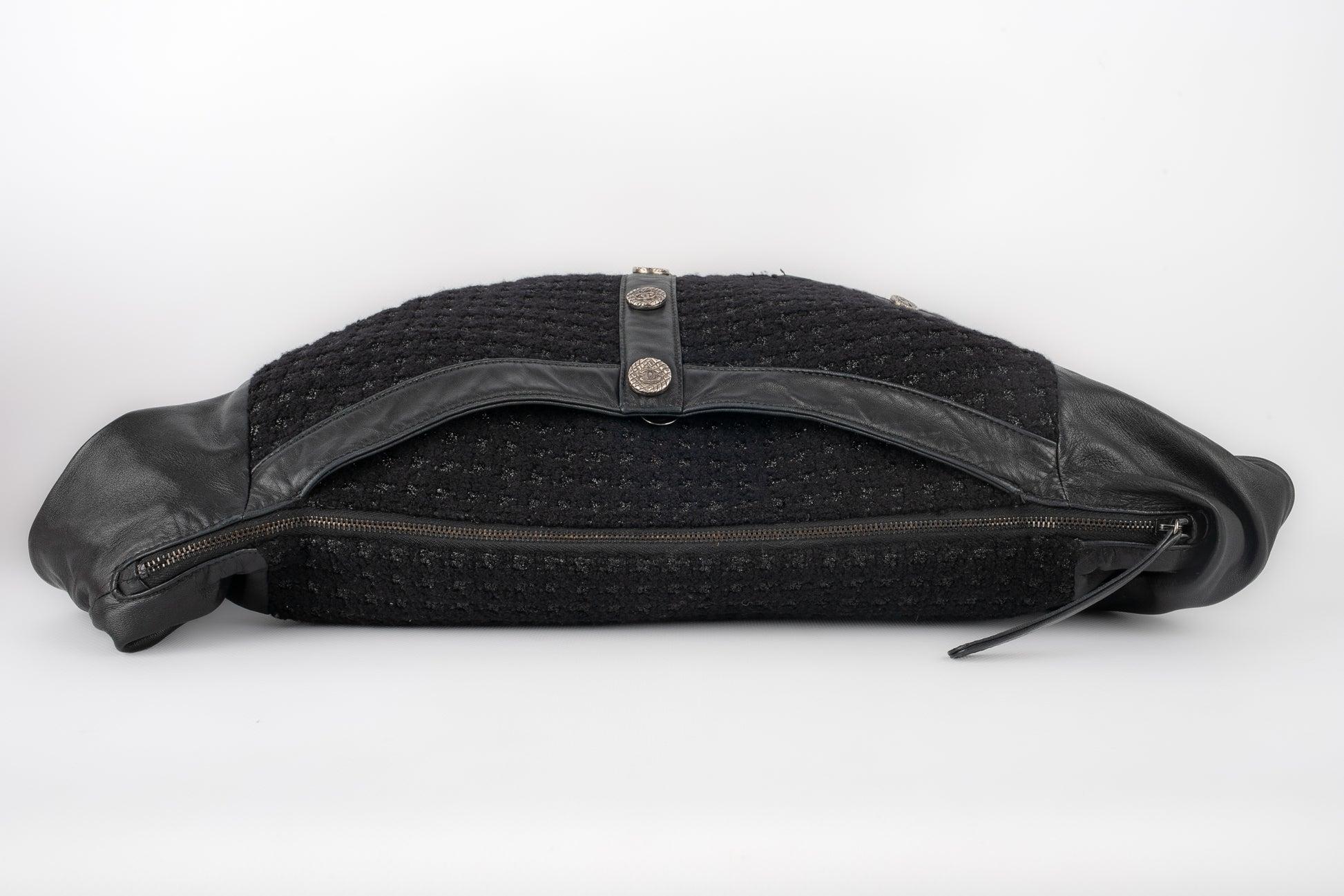 Chanel Girl Bag with Black Tweed, Lurex and Lamb Leather, 2014 For Sale 4