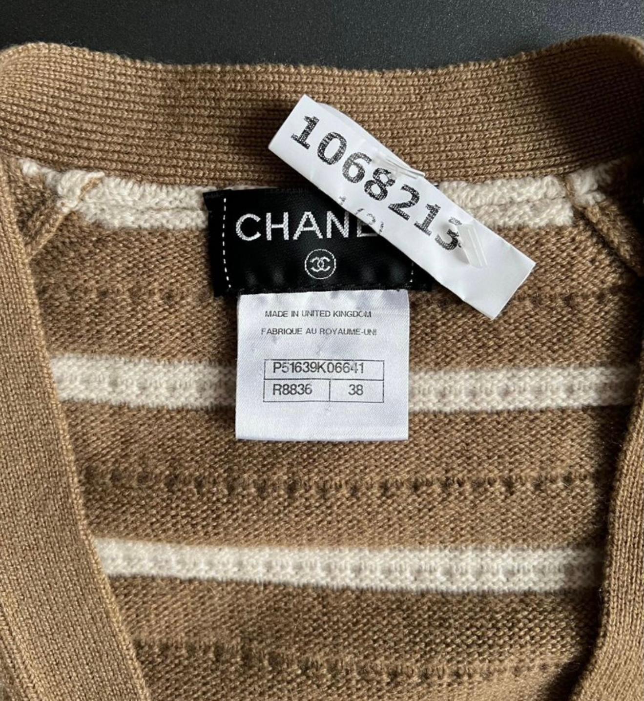 Chanel Stile Gisele Bundchen Ensemble beige in cashmere 38 Fr. 10