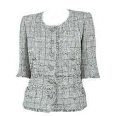 Chanel Gisele Bundchen Style Jewel Buttons Tweed Jacket 38 FR
