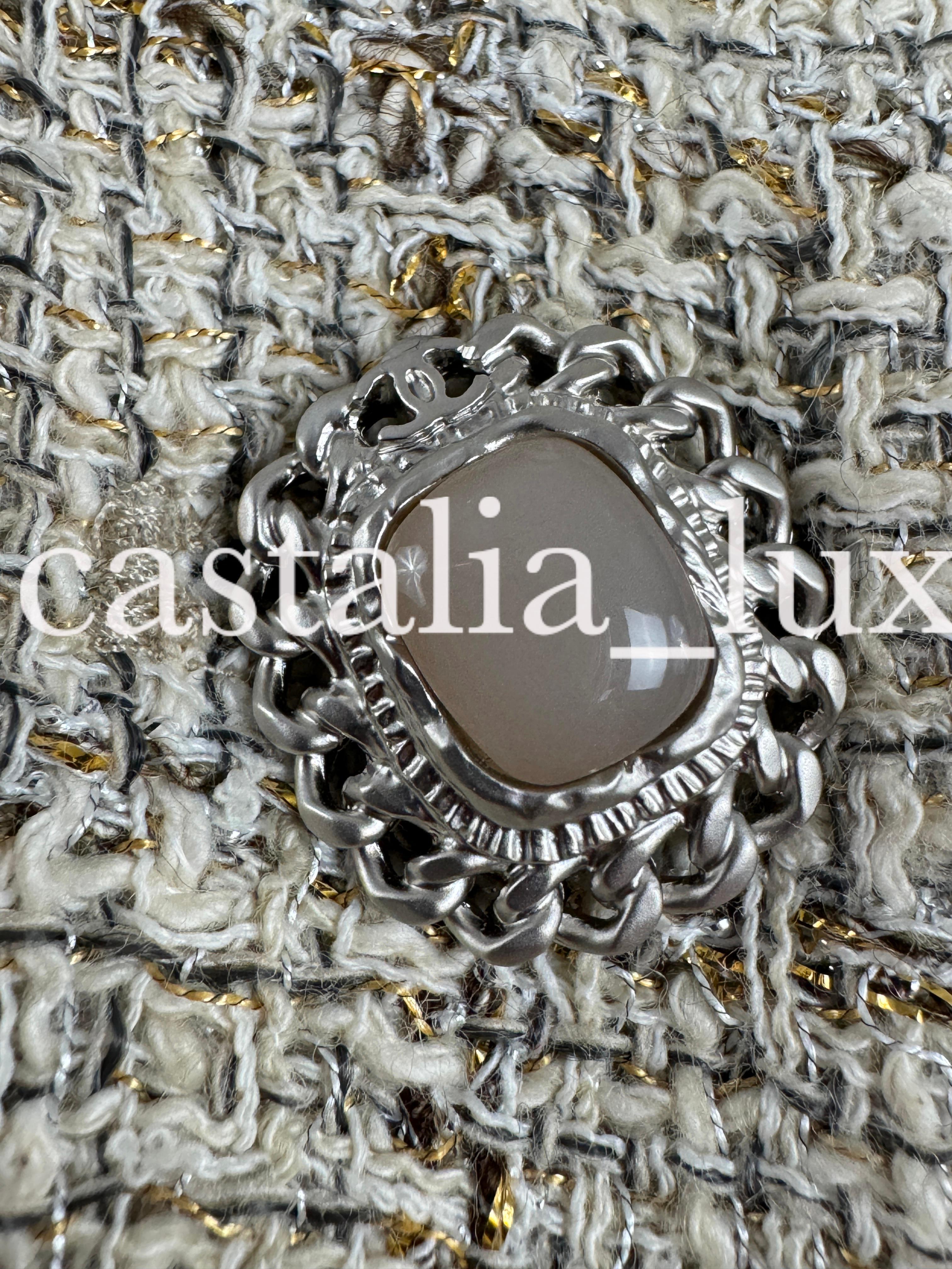 Chanel Gisele Bundchen Style Jewel Buttons Tweed Suit 5