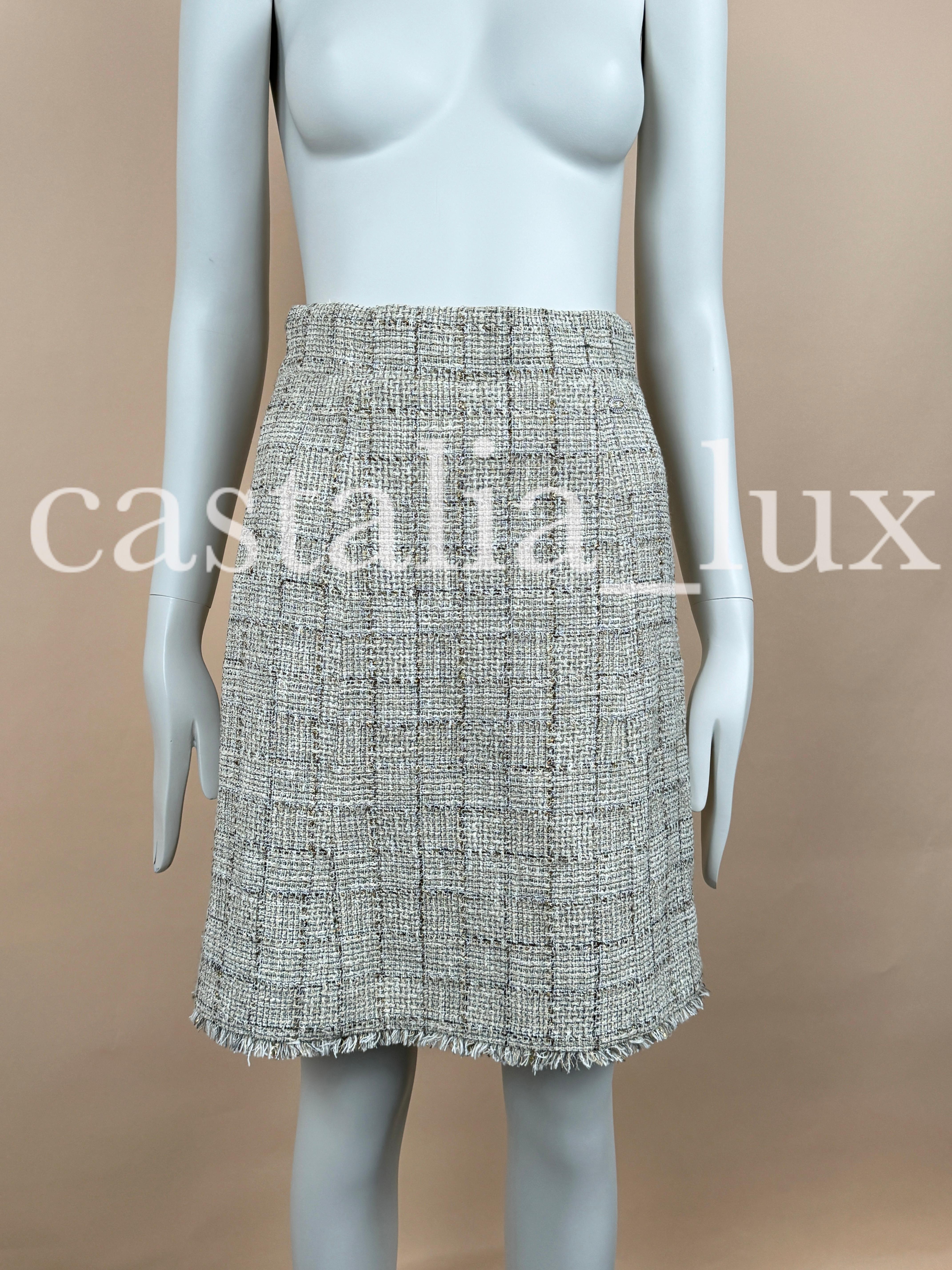 Chanel Gisele Bundchen Style Jewel Buttons Tweed Suit For Sale 8