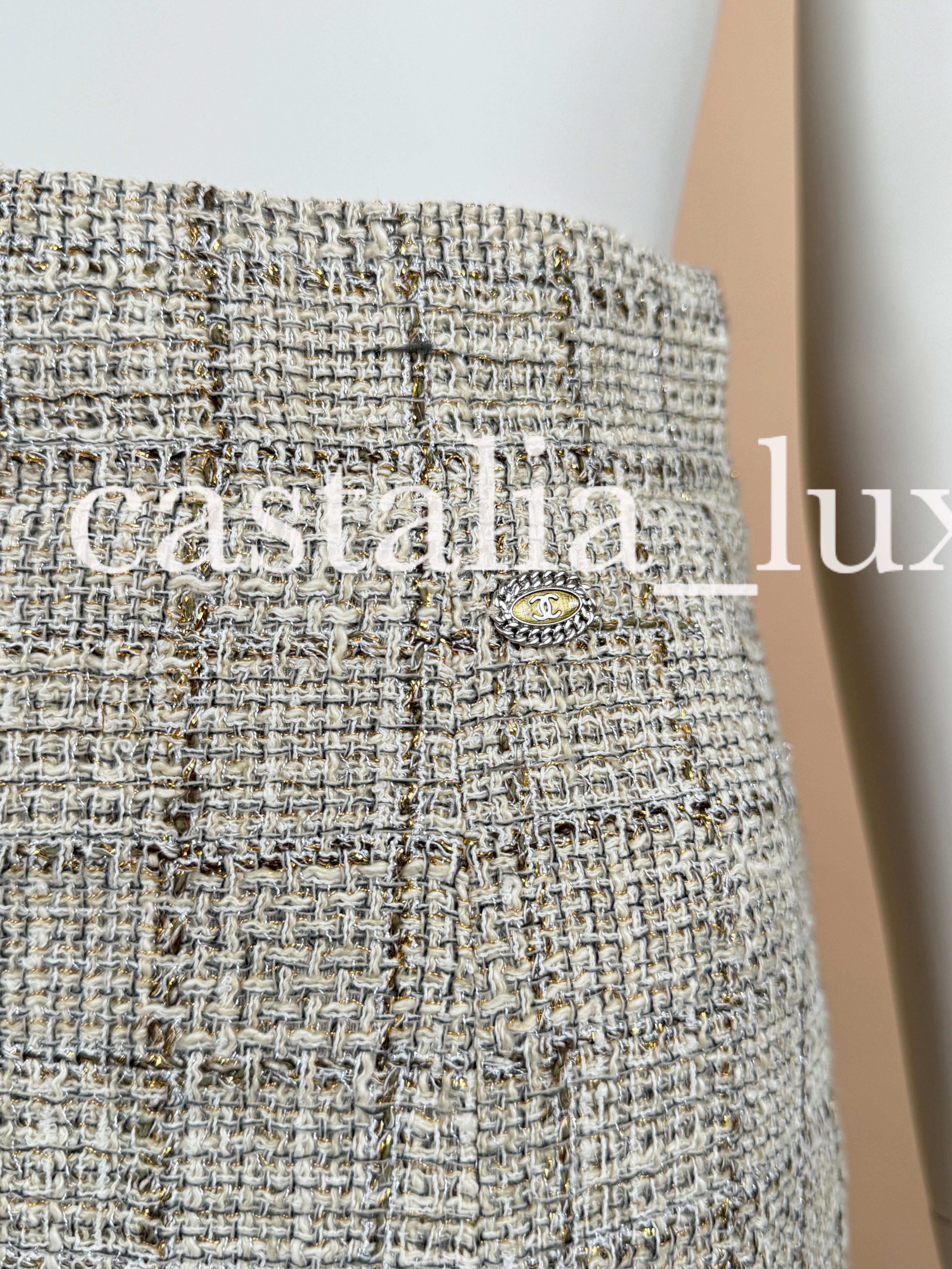 Chanel Gisele Bundchen Style Jewel Buttons Tweed Suit For Sale 9