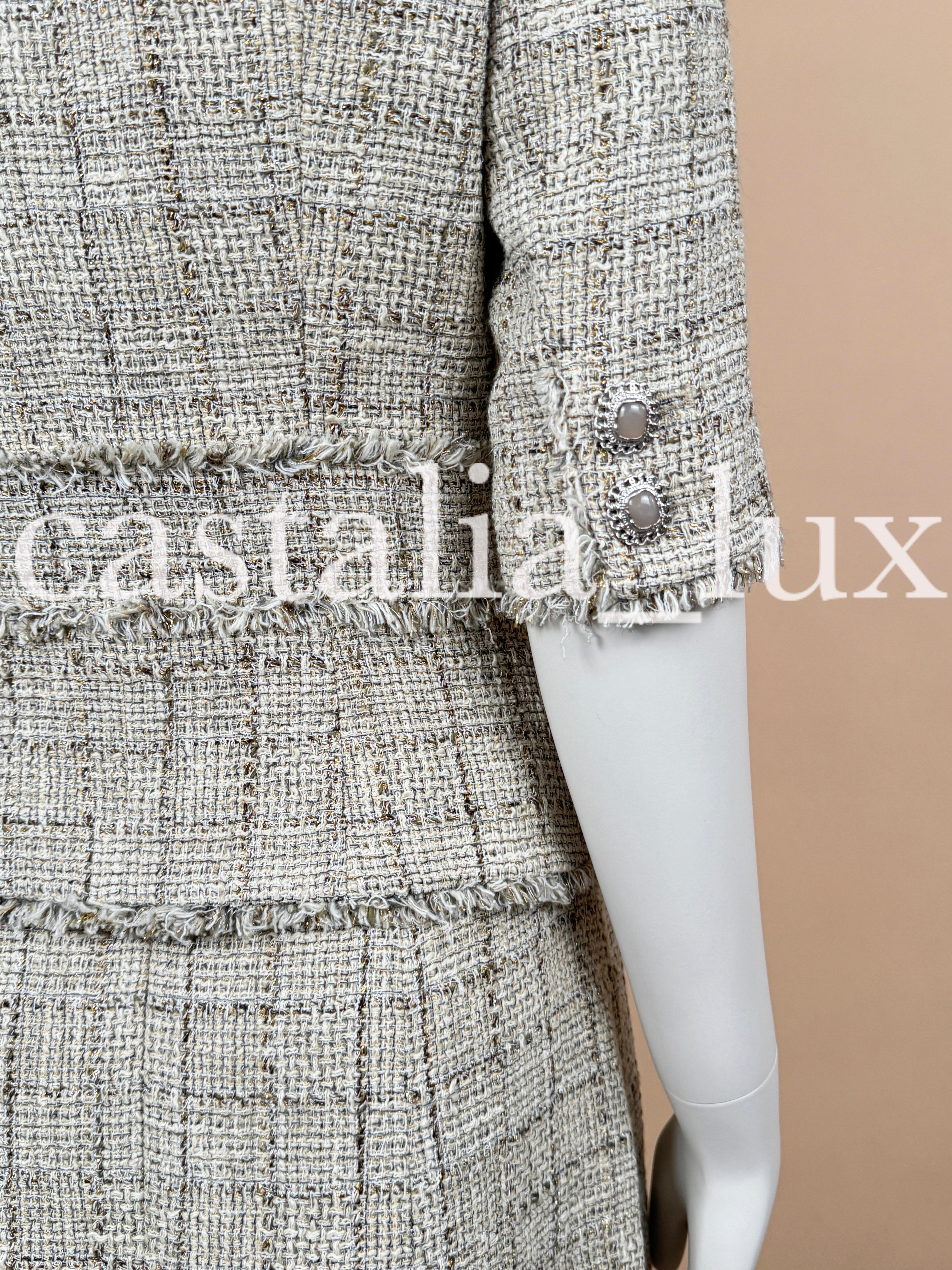 Chanel Gisele Bundchen Style Jewel Buttons Tweed Suit 9