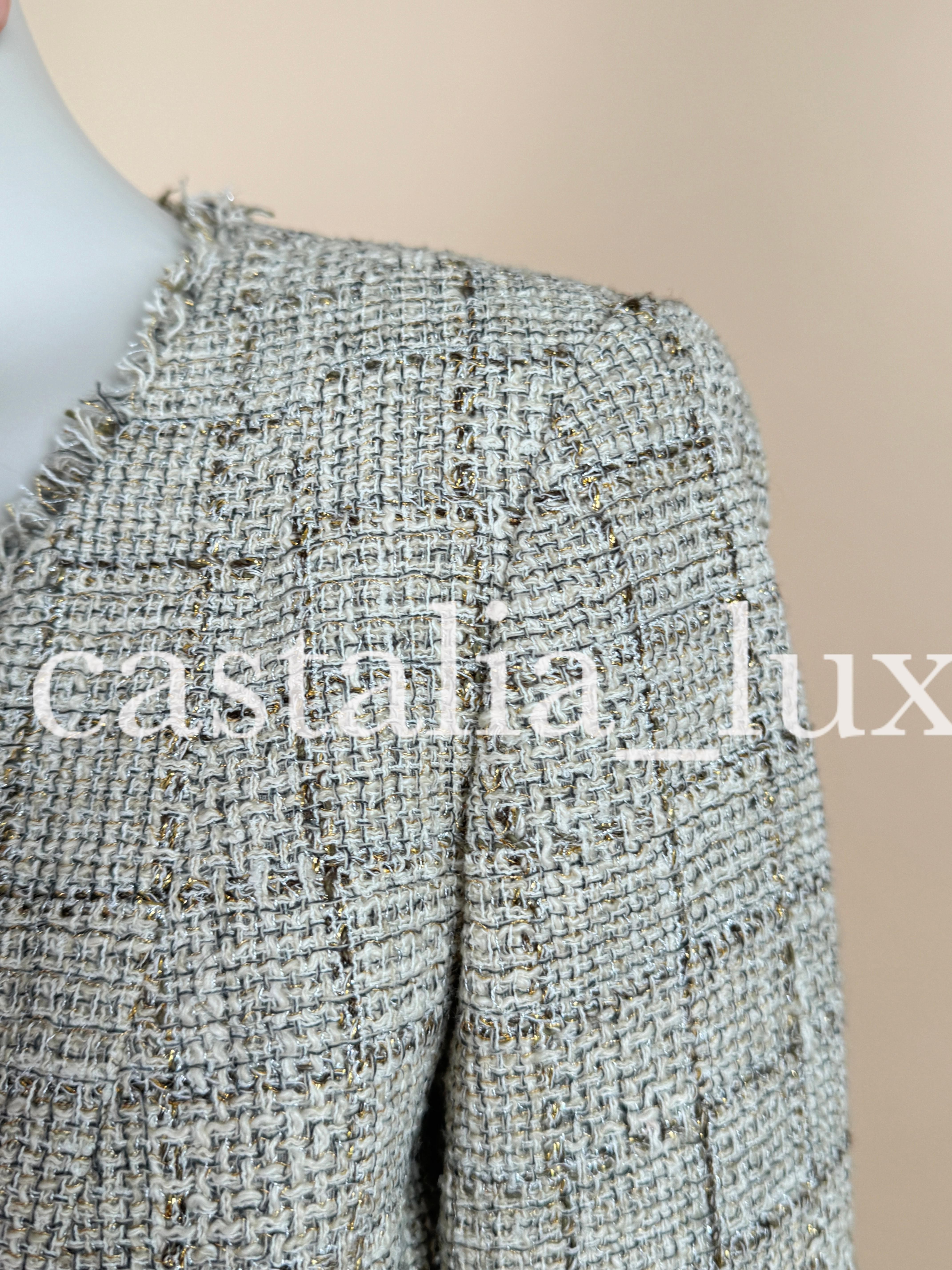Chanel Gisele Bundchen Style Jewel Buttons Tweed Suit For Sale 14
