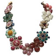 Chanel Glass and Enamel Floral Necklace