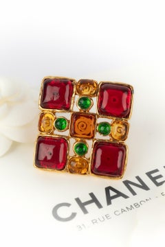 Chanel glass paste brooch