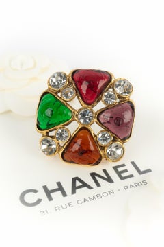 Chanel glass paste brooch