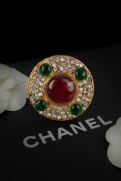 Chanel glass paste brooch