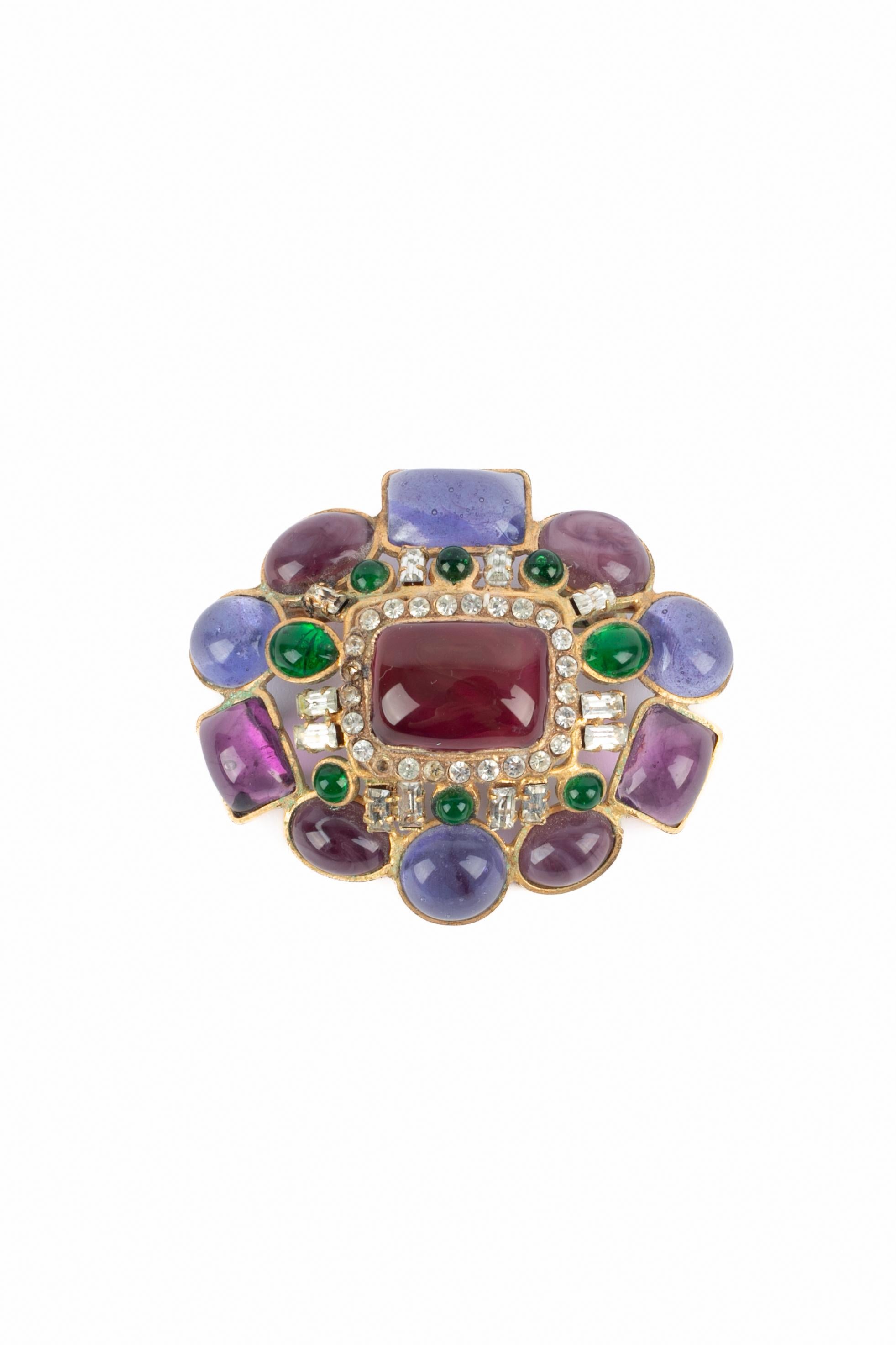 Broche en pâte de verre Chanel Excellent état - En vente à SAINT-OUEN-SUR-SEINE, FR