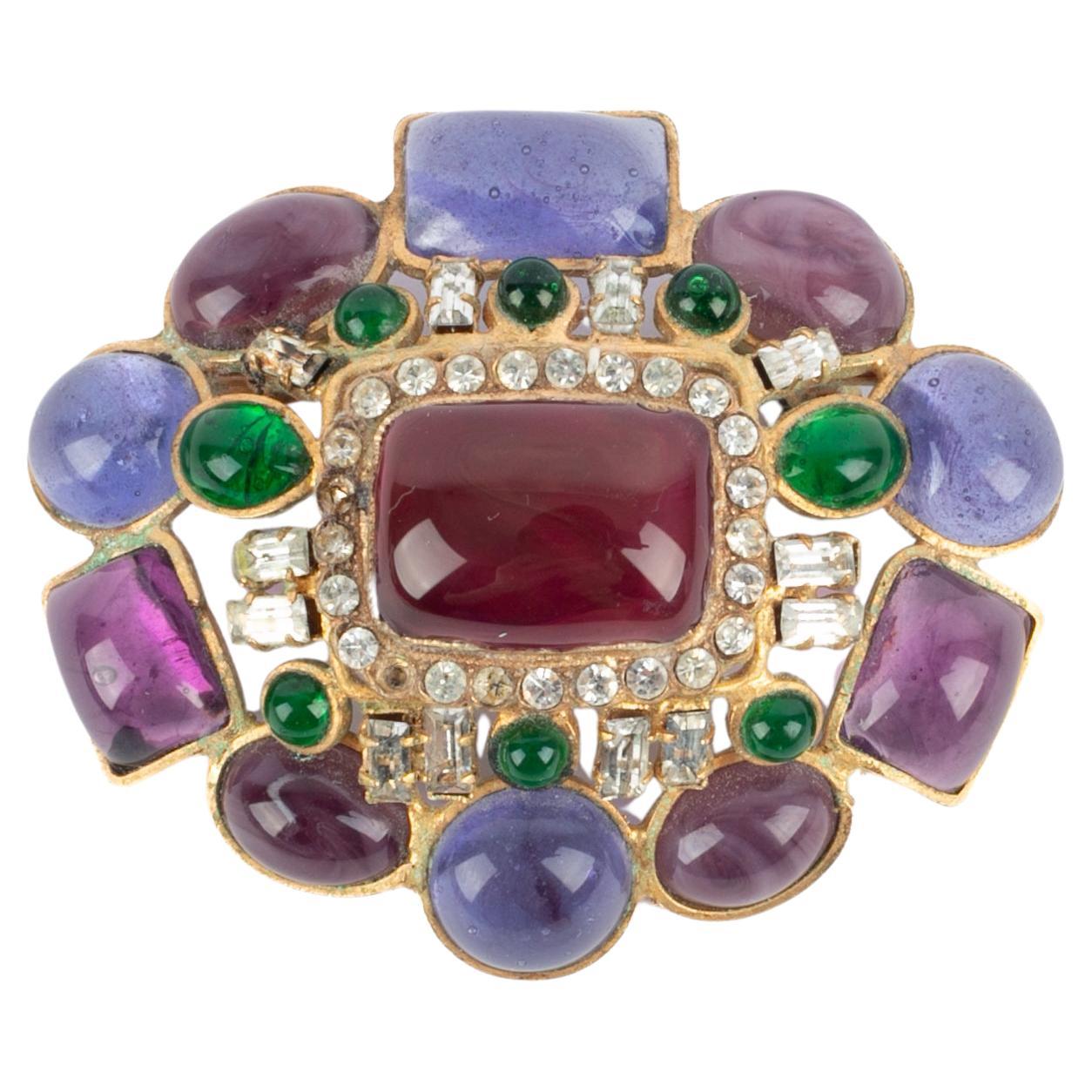Chanel glass paste brooch