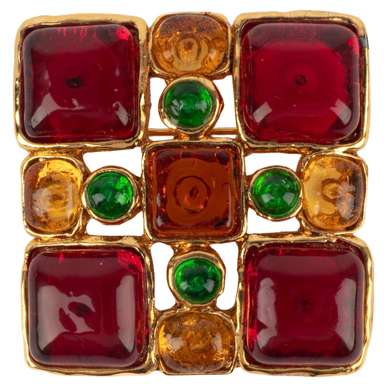 Chanel Glaspaste-Brosche aus Glas