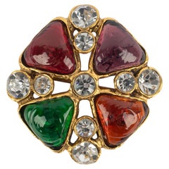 Chanel glass paste brooch