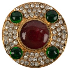 Chanel glass paste brooch