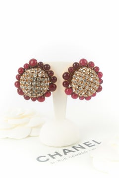 Chanel glass paste earrings
