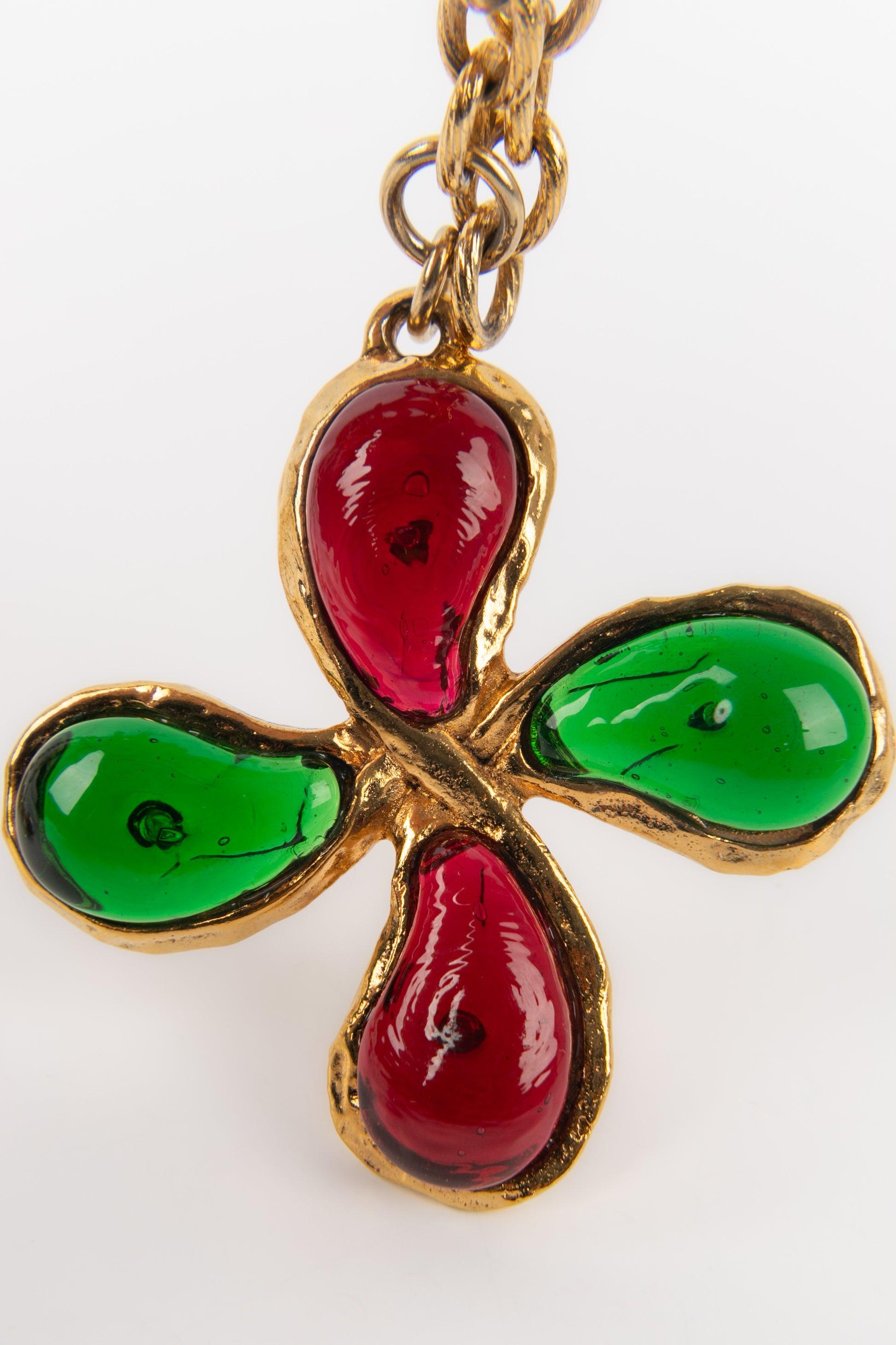 Chanel Collier en pâte de verre, années 1980 en vente 2